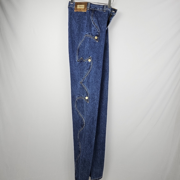 Lawman vintage 90s y2k western rare intricate side design jeans size 3 - Picture 2 of 16